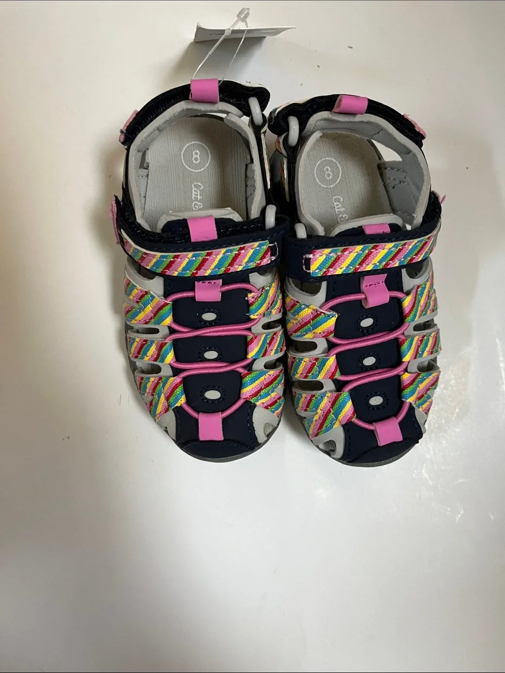 Kids Multicolor Sport Sandals and Silver Flower Sandals Duo